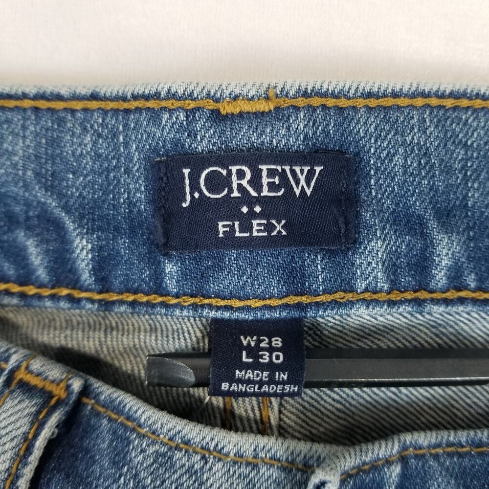 J Crew Jeans Mens 28x30 Blue Slim Flex Medium Wash Denim Stretch Classic Style - Picture 5 of 13